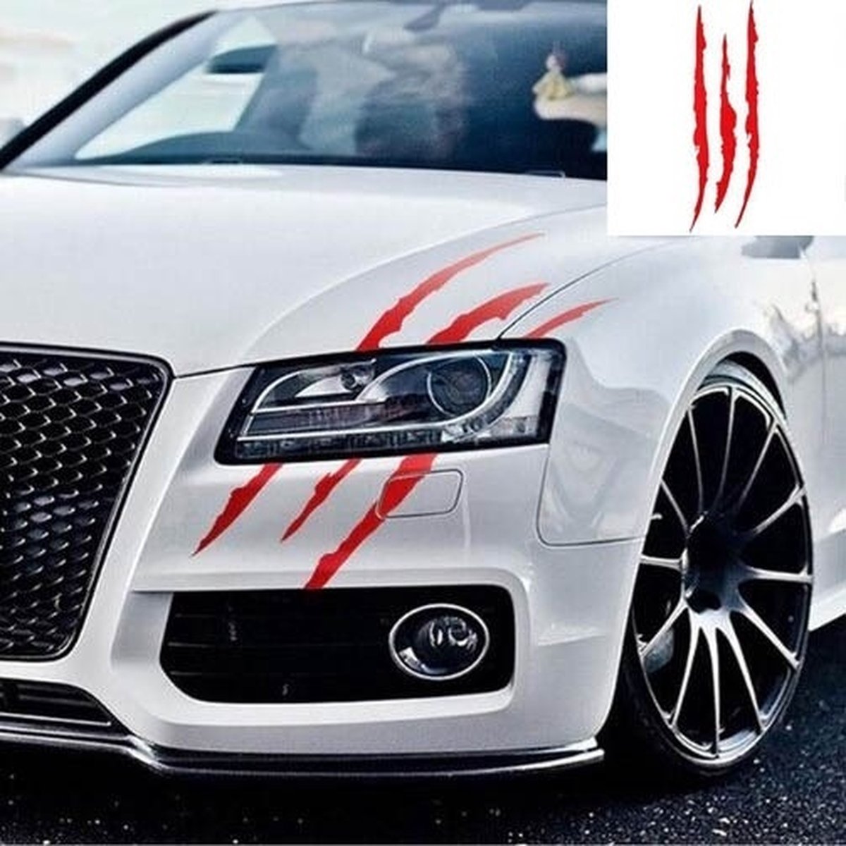 VCTparts® Monster Klauw Kras Strepen Sticker - Rood