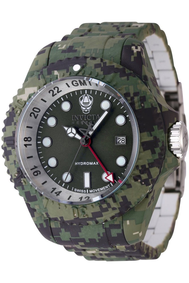 Invicta Reserve 45939 Heren Horloge - Waterdicht - Analoog - Quartz Uurwerk - Roestvrij Staal met groene Wijzerplaat - 52mm