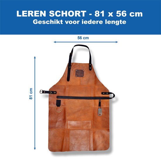 Leren BBQ schort - Zwart - BBQ Village