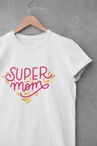 Shirt - Super mom - Wurban Wear | Grappig shirt | Leuk cadeau | Unisex tshirt | Moederdag | Moeder cadeau | Diffuser | Yoga | Wit