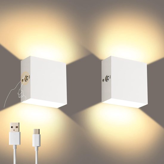 Wandlamp, bedlamp, leeslamp, staal 2-lichts Quad flex, ART DELIGHT - WB81009ST - Webo Verlichting