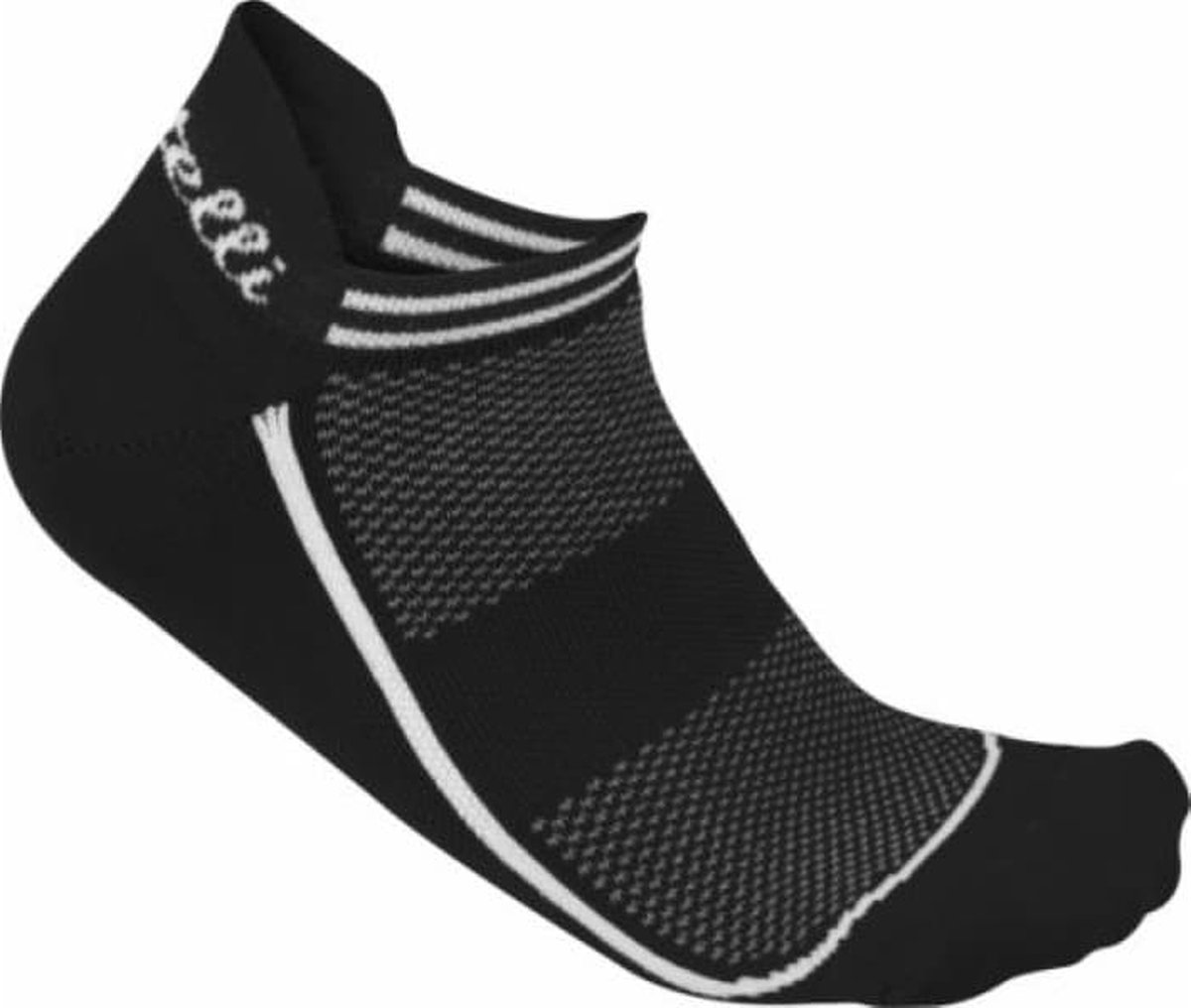 Castelli Invisible Fietssokken - Maat 39-41 - Vrouwen - zwart/wit