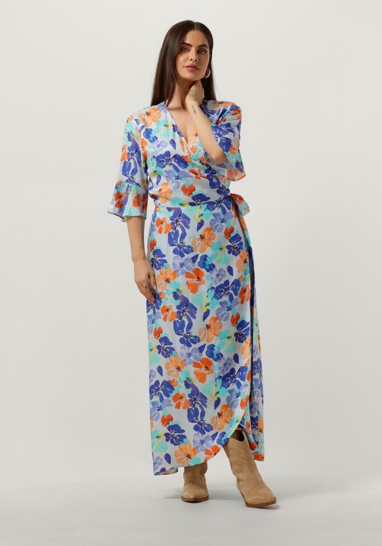 Jansen Amsterdam Wp549 Printed Long Wrap Dress Jurken Dames Rok