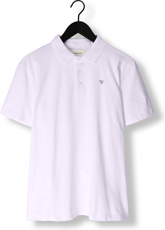 PURE PATH Pure Logo Polo With Chest Print Polo's & T-shirts Heren - Polo shirt - Wit - Maat XS