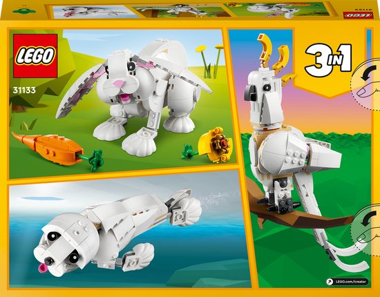 LEGO Creator 3-in-1 Wit Konijn - 31133 - LEGO