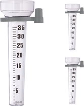 Relaxdays regenmeter set van 3 - pluviometer met houder - 35 mm/m² - neerslagmeter - tuin