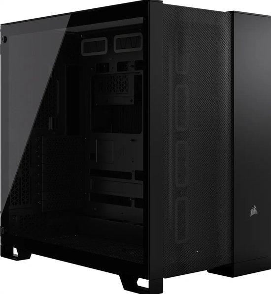 Corsair 6500D Airflow Zwart - Midtowermodel - ATX, EATX, Micro-ATX, Mini-ITX - geen voeding - Tempered Glass - Zonder fans - Zwart