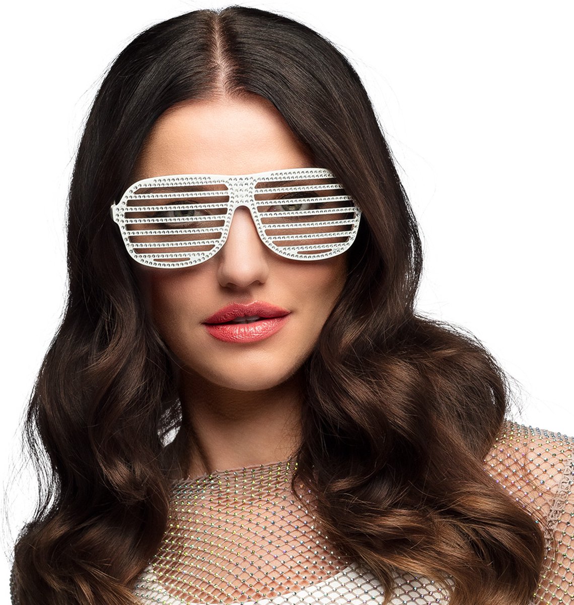 Boland - Partybril Spectacular wit Wit - Volwassenen - 80's & 90's - Disco -