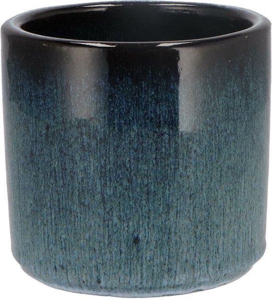 Foto: Dk design bloempot model blue glaze blauw d12 x h13 cm ombre