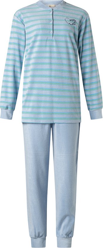Lunatex badstof dames pyjama - Streep - XL - Roze