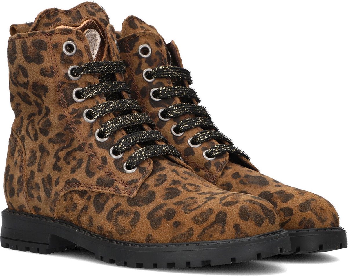 Clic! 20210 Veterboots - Laarzen Met Veters - Meisjes - Beige - Maat 28