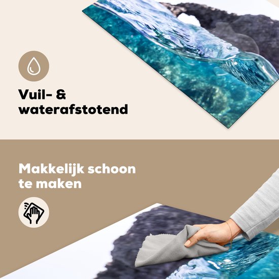 KitchenYeah® Inductie beschermer 78x52 cm - Water - Golf - Zee - Kookplaataccessoires - Afdekplaat voor kookplaat - Inductiebeschermer - Inductiemat - Inductieplaat mat
