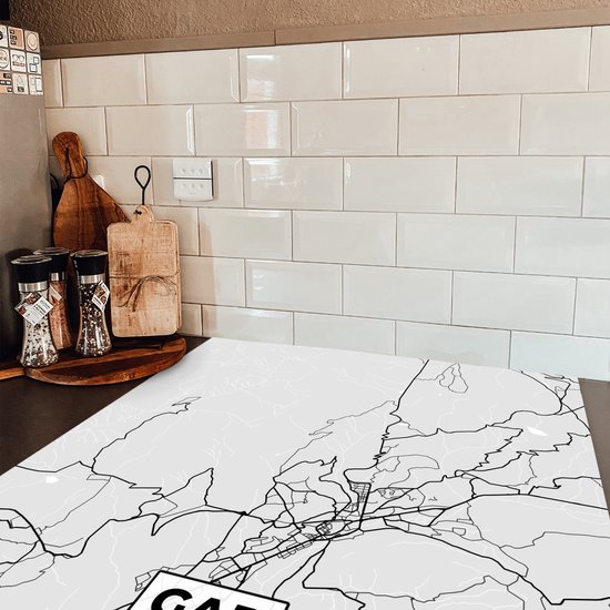 KitchenYeah® Inductie beschermer 78x78 cm - Plattegrond – Gap – Stadskaart – Kaart – Frankrijk - Kookplaataccessoires - Afdekplaat voor kookplaat - Inductiebeschermer - Inductiemat - Inductieplaat mat
