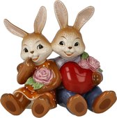 Goebel - Pasen | Decoratief beeld Haas Mijn Valentijnsliefje | Aardewerk - 12cm - Paashaas