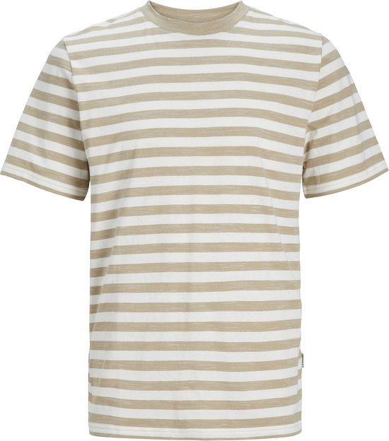 Jack & Jones T-shirt Jortampa Stripe Tee SS Crew Neck 12252176 Fields of Rye Taille Homme - L