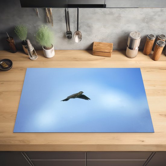 KitchenYeah® Inductie beschermer 80.2x52.2 cm - Veldleeuwerik in de blauwe lucht - Kookplaataccessoires - Afdekplaat voor kookplaat - Inductiebeschermer - Inductiemat - Inductieplaat mat