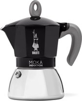 Moka Induction, verseuse Moka, compatible tous feux, 6 tasses d'espresso (270 ml), noir