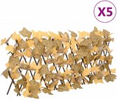vidaXL - Kunstplant - esdoornblad - latwerk - 5st - uittrekbaar - 180x30 - cm - oranje