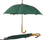 Set van 3 Groene Automatische Opvouwbare Paraplu's voor Volwassenen | Sterk, Stijlvol en Waterdicht| 102cm Diameter - Met Houten Stok en Handvat