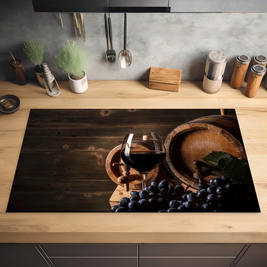DarHaus Afdekplaat voor fornuis, 75 x 52 cm, tweedelig, glas, elektrisch fornuis, inductie, spatbescherming, glasplaat, snijplank, keuken, ZEE