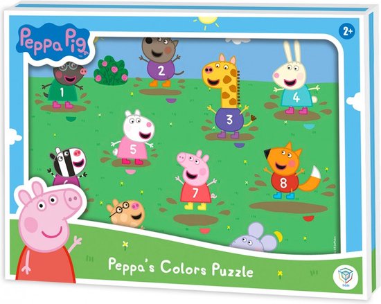 Peppa Pig FSC® Houten Puzzel - DeQube - 10 Stukken - Vormenpuzzel met Kleuren - Vanaf 2 Jaar