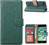 LuxeBass Telefoon Wallet Bookcase geschikt voor iPhone XR - Portemonnee telefoonhoesje voor Bankpassen - Kunstleer - Siliconen Houder - Magnetische sluiten - Groen gsm hoesje - telefoonhoes - telefoonhoesjes - telefoonhoes - gsm hoes - telefoonhoesje