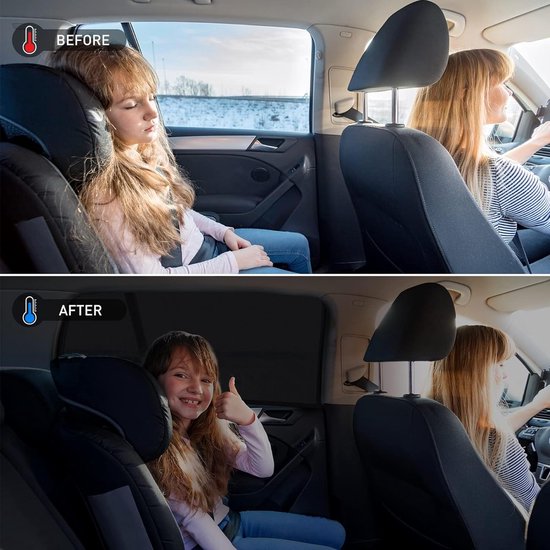 Zonwering auto baby met uv-bescherming, zonwering auto kinderen, zonneklep auto zonwering zijruit gordijn, verduistering, autoraam zonwering kinderen verduisteren van HelloTree — afbeelding 2