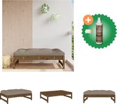 vidaXL Tuinvoetenbank 120x80 cm massief grenenhout honingbruin Tuinbank Inclusief Houtreiniger en verfrisser