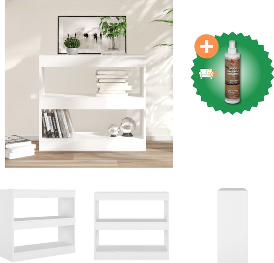 VidaXL Boekenkast/kamerscherm 100x33x94,5 cm wit VidaXL Boekenkast/kamerscherm 100x33x94,5 cm wit