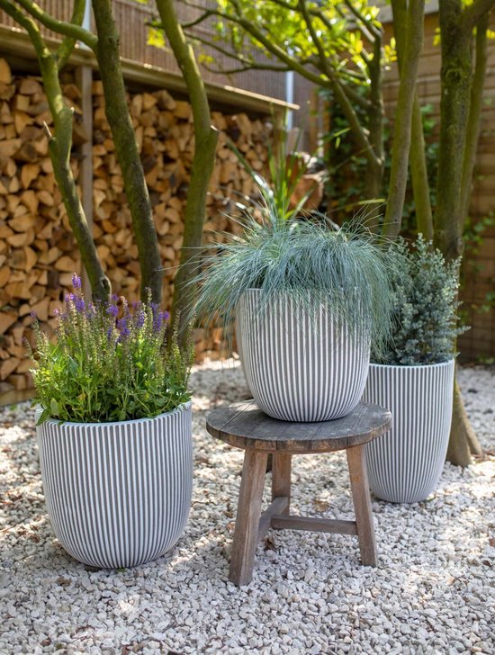 Capi Europe - Bloempot bol Groove NL - 43x41 - Goud - Opening Ø35 - Bloempot voor binnen en buiten - Levenslang garantie - Breukbestendig - 100% Recyclebaar - CO2 Neutraal geproduceerd - KGVGB933