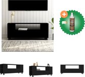 vidaXL Tv-meubel 120x35x48 cm bewerkt hout zwart - Kast - Inclusief Houtreiniger en verfrisser
