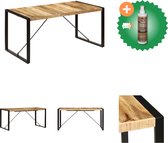 vidaXL Table à manger 160x80x75 cm Bois de manguier massif - Table - Comprend un nettoyant et un rafraîchisseur pour bois
