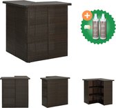 vidaXL Hoekbartafel 100x50x105 cm poly rattan bruin - Tafel - Inclusief Onderhoudsset