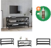 vidaXL Tv-meubel 100x40x50 cm bewerkt hout zwart - Tafel - Inclusief Houtreiniger en verfrisser