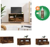 vidaXL Tv-meubel 80x36x50 cm bewerkt hout gerookt eikenkleurig - Kast - Inclusief Houtreiniger en verfrisser
