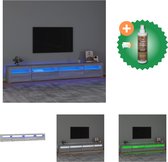 vidaXL Tv-meubel met LED-verlichting 270x35x40 cm grijs sonoma eiken - Kast - Inclusief Houtreiniger en verfrisser