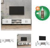 vidaXL Tv-meubel 180x31-5x40 cm bewerkt hout wit - Kast - Inclusief Houtreiniger en verfrisser