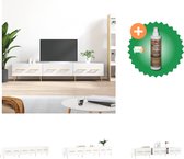 vidaXL Tv-meubel 150x36x30 cm bewerkt hout hoogglans wit - Kast - Inclusief Houtreiniger en verfrisser
