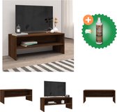 vidaXL Tv-meubel 100x40x40 cm bewerkt hout bruineikenkleurig - Kast - Inclusief Houtreiniger en verfrisser