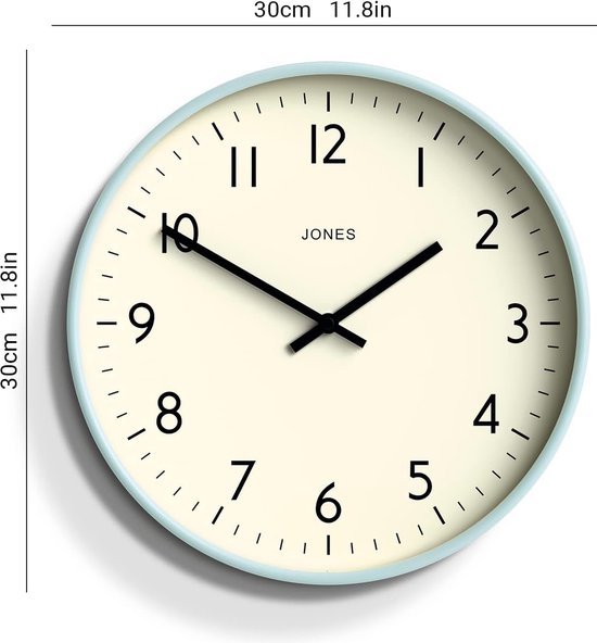 grote ronde wandklok metaal met houten rand-klok