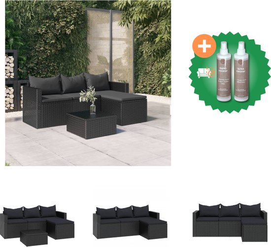 Modular U-Shape Sofa 5 Seater UNSTAD Faux Leather Black