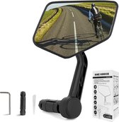 Fietsspiegel voor stuur, achteruitkijkspiegel, fiets, HD, extra groot spiegeloppervlak, slagvast echt glas, 360 graden draaibaar, fietsspiegel voor 15-20 mm stuur, e-bike mountainbike
