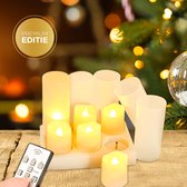 Reatic - Premium LED Kaarsen Set van 6 - Bewegende Vlam - Met Afstandsbediening - Met Oploaadstation - Veilig & Duurzaam - Perfect voor Huisdecoratie en Cadeaus