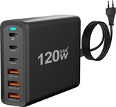Vitalify® - 120W Oplaadstation - Snel Opladen voor 6 Apparaten, USB Power Delivery, Intelligent Laadtechnologie - Compact en Draagbaar