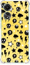 Coque pour téléphone portable OPPO A78 4G avec bord transparent Punk Yellow