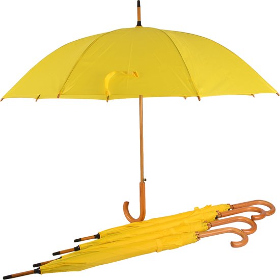 Set van 5 Gele Automatische Paraplu's 102cm - Waterdicht - Voor Volwassenen - Kamperen & Outdoor - Perfect voor de Zon