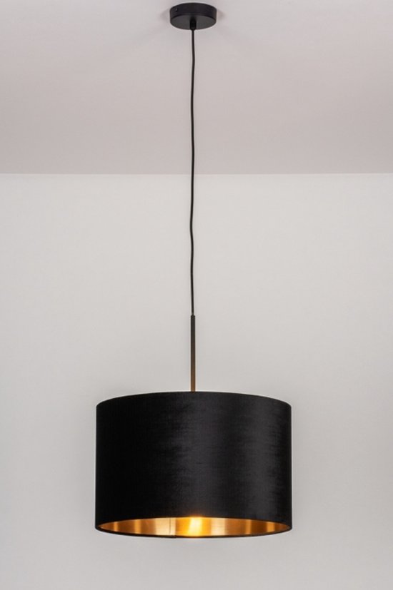 Lumidora Hanglamp 30934 - CHARLOTTE - E27 - Zwart - Goud - Metaal - ⌀ 40 cm