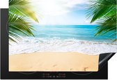 KitchenYeah® Inductie beschermer 77x51 cm - Strand - Zand - Zee - Palmboom - Kookplaataccessoires - Afdekplaat voor kookplaat - Inductiebeschermer - Inductiemat - Inductieplaat mat
