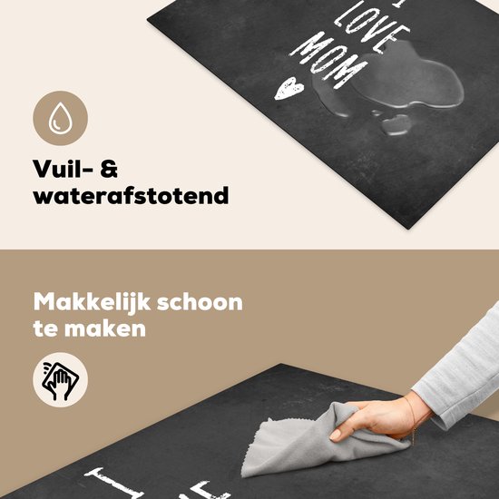 KitchenYeah® Inductie beschermer 77x51 cm - Quotes - I love mom - Spreuken - Moeder - Kookplaataccessoires - Afdekplaat voor kookplaat - Inductiebeschermer - Inductiemat - Inductieplaat mat