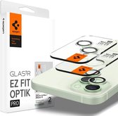 Spigen GlasTR EZ Fit Optik Pro - Camera Lens Protector Geschikt voor Apple iPhone 15 / iPhone 15 Plus - met Installatieframe - Duo Pack - Groen